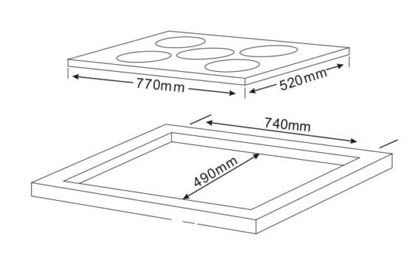 Płyta indukcyjna Schild 770PS 7200W booster 5 stref grzewczych 77cm szkło ceramiczne