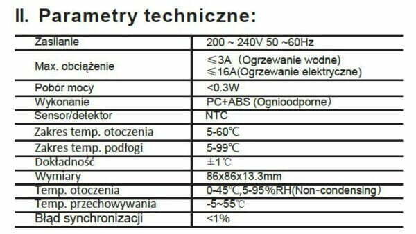 Schild EP-15WiFi sterownik na wyjściu 230V, termostat, czujnik, regulator temparatury pokojowej