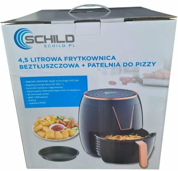 Frytkownica beztłuszczowa 5508CST LED Schild 4,5l 1500W + mini PIZZA patelnia beztłuszczowa 16cm