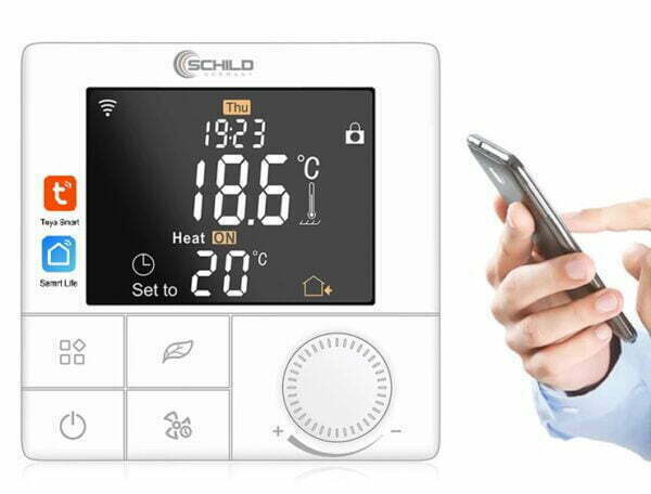 TUYA Schild EP-B8WiFi sterownik 230V, termostat, czujnik, regulator temparatury pokojowej +czujnik temperatury podłogi/ zewnętrzny w zestawie razem z przewodem - na wyjściu 230V