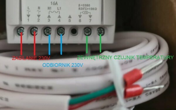 TUYA Schild EP-B8WiFi sterownik 230V, termostat, czujnik, regulator temparatury pokojowej +czujnik temperatury podłogi/ zewnętrzny w zestawie razem z przewodem - na wyjściu 230V